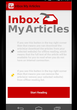 Inbox My Articles Android RSS Reader with Offline Capability